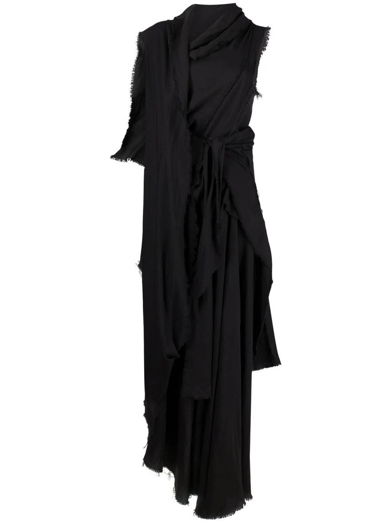 asymmetric draped 맥시 드레스 1