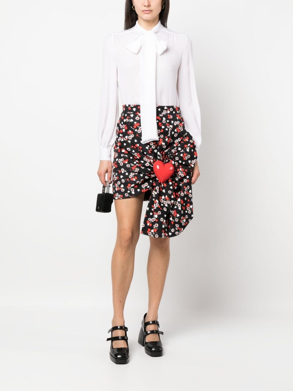 pussy-bow collar silk blouse - 2
