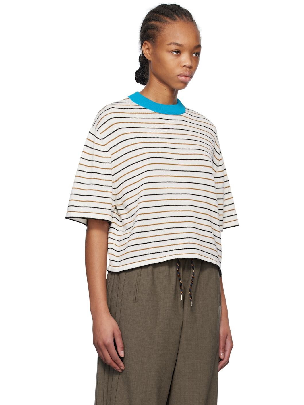 Multicolor Cotton Striped T-shirt - 2