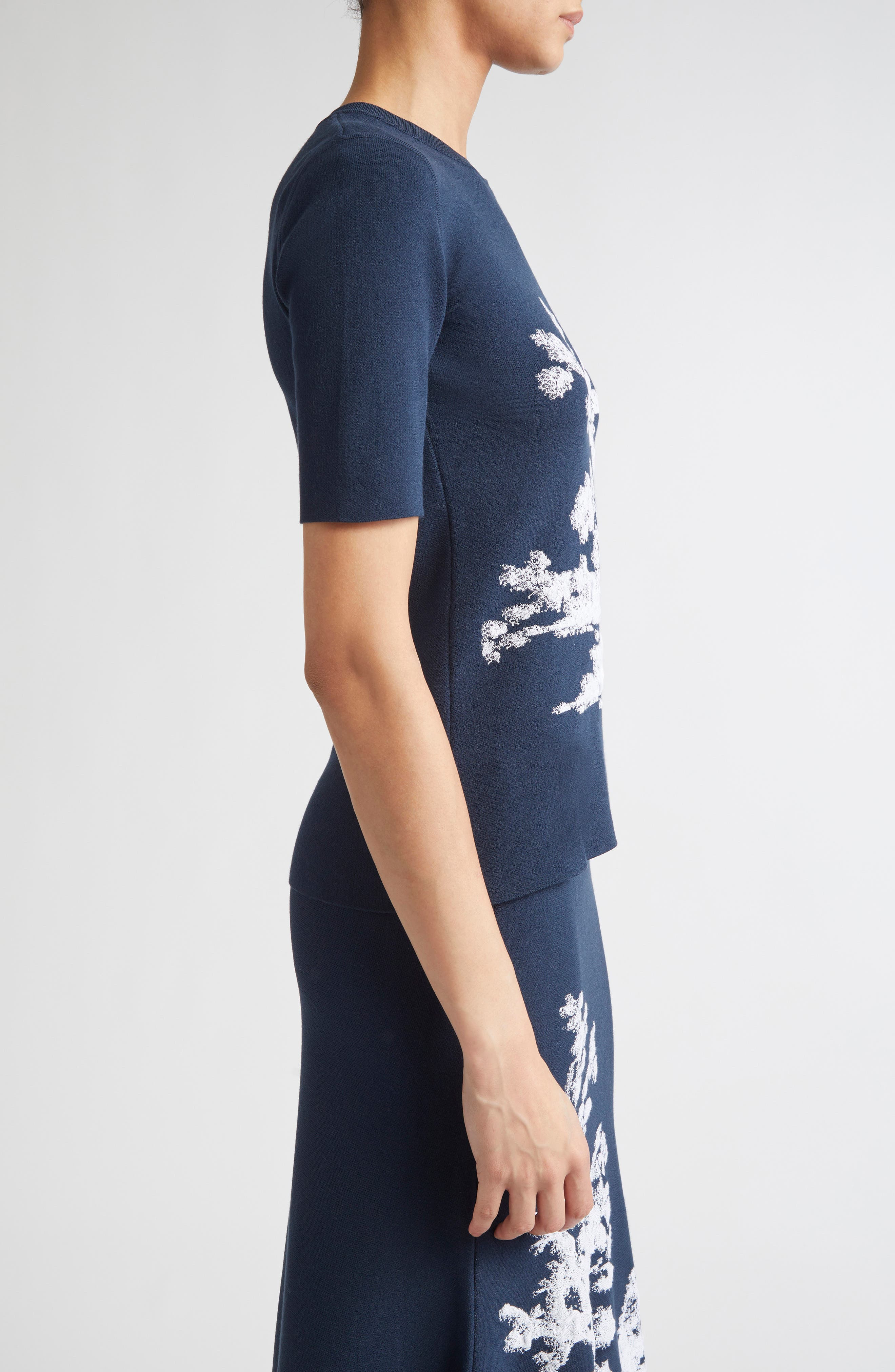 Erdem Etching Jacquard Knit Top in Cyanotype Etching Navy at Nordstrom - 4