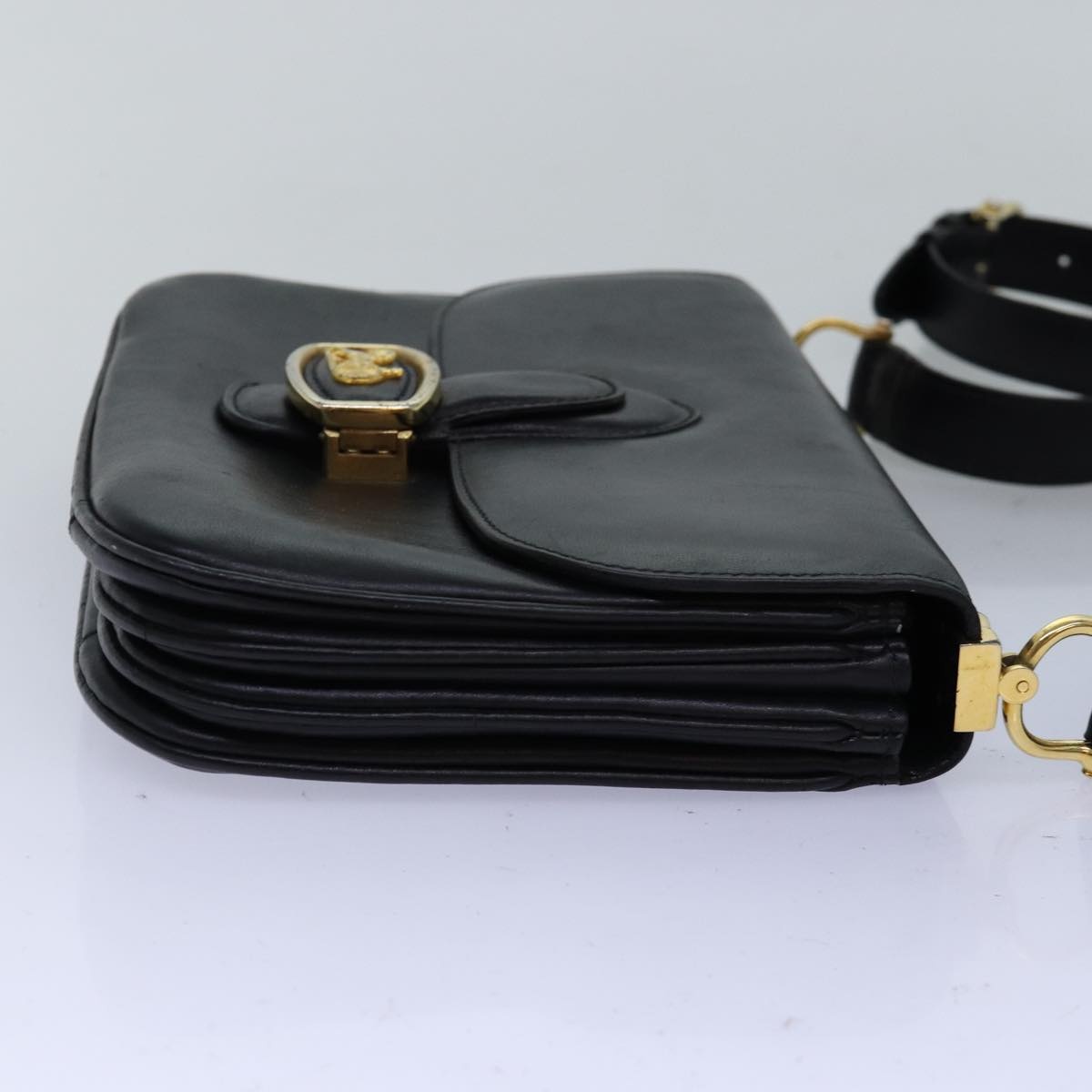 CELINE Horse Carriage Shoulder Bag Leather Black - 4