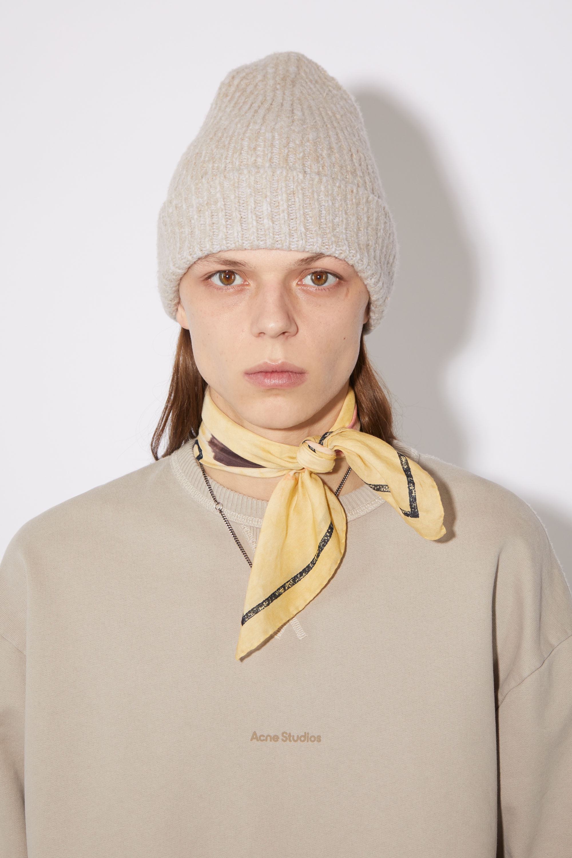 Cotton-silk scarf - Straw yellow - 3
