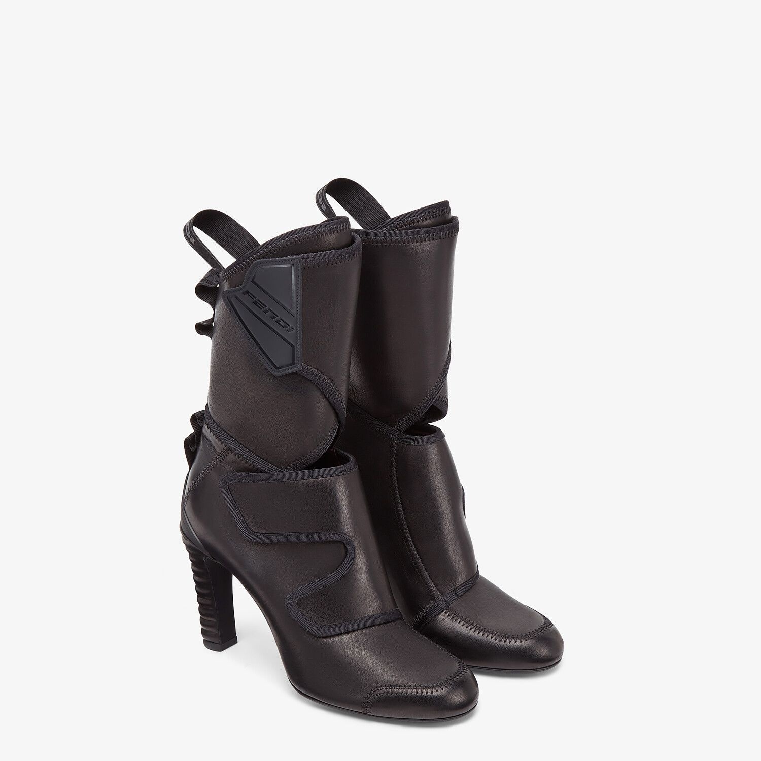 Black leather Promenade Booties - 4