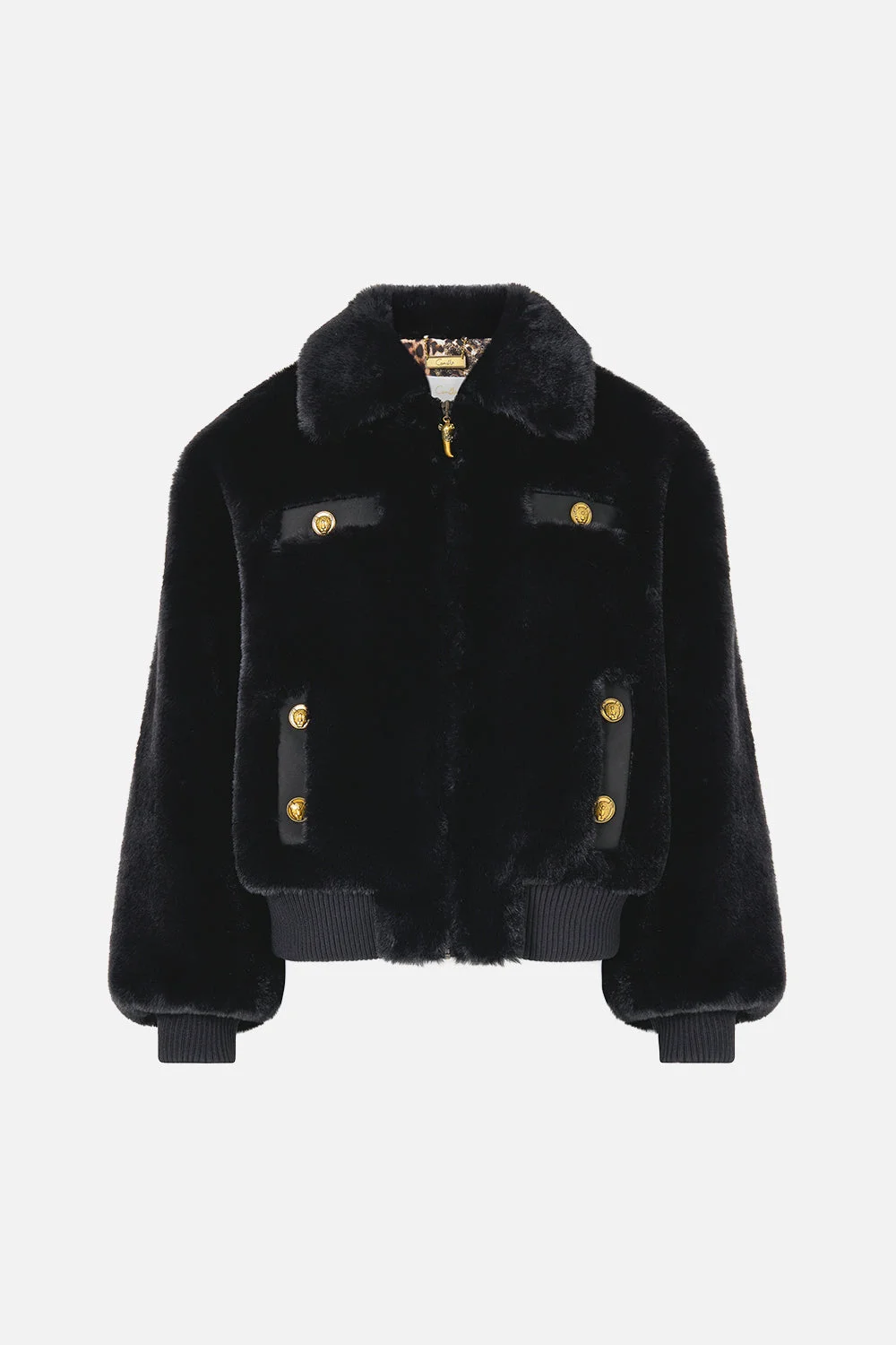 FAUX FUR BOMBER WITH POCKET DETAILS FIESTA, SIESTA, REPEAT - 1