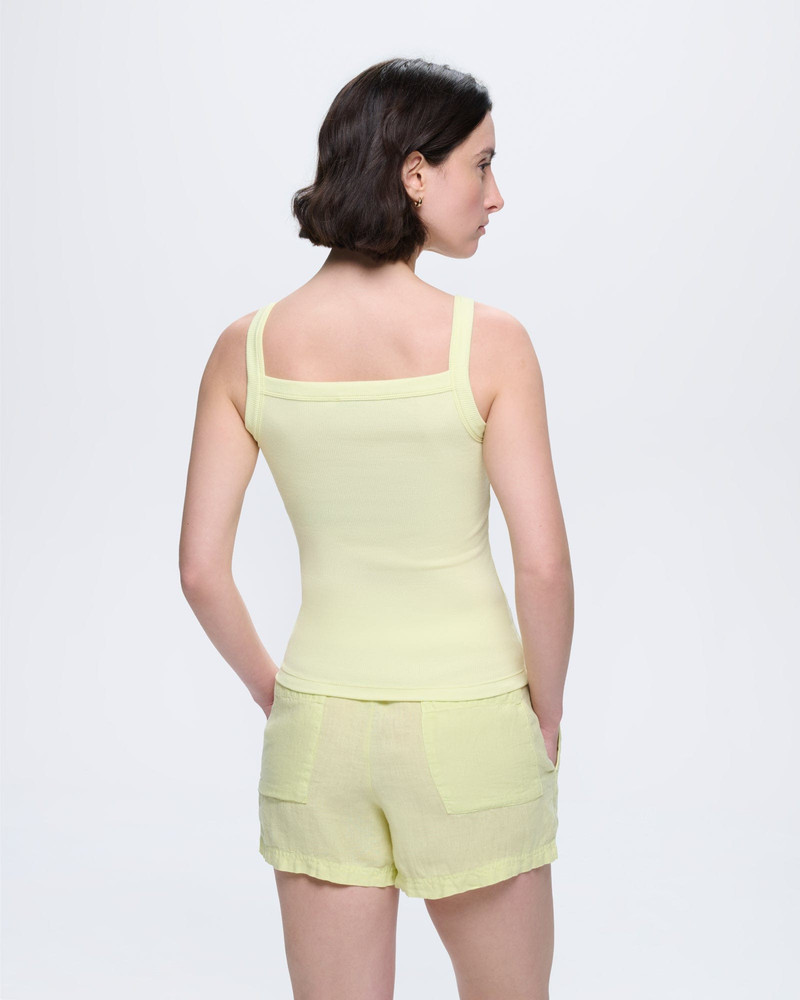Womens Rib Square Neck Tank Top - Soft Lime 5