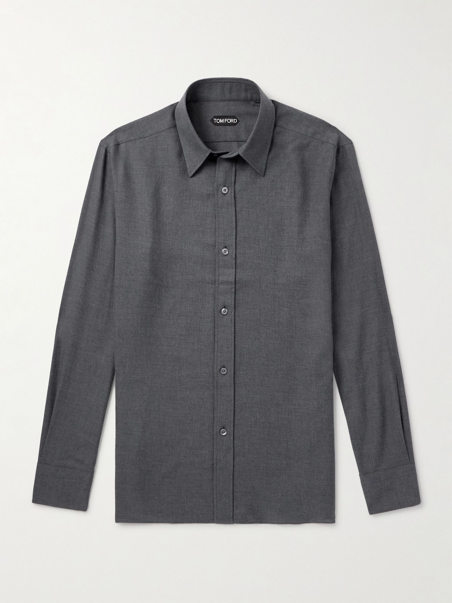 Cotton and Cashmere-Blend Shirt Gray - 1