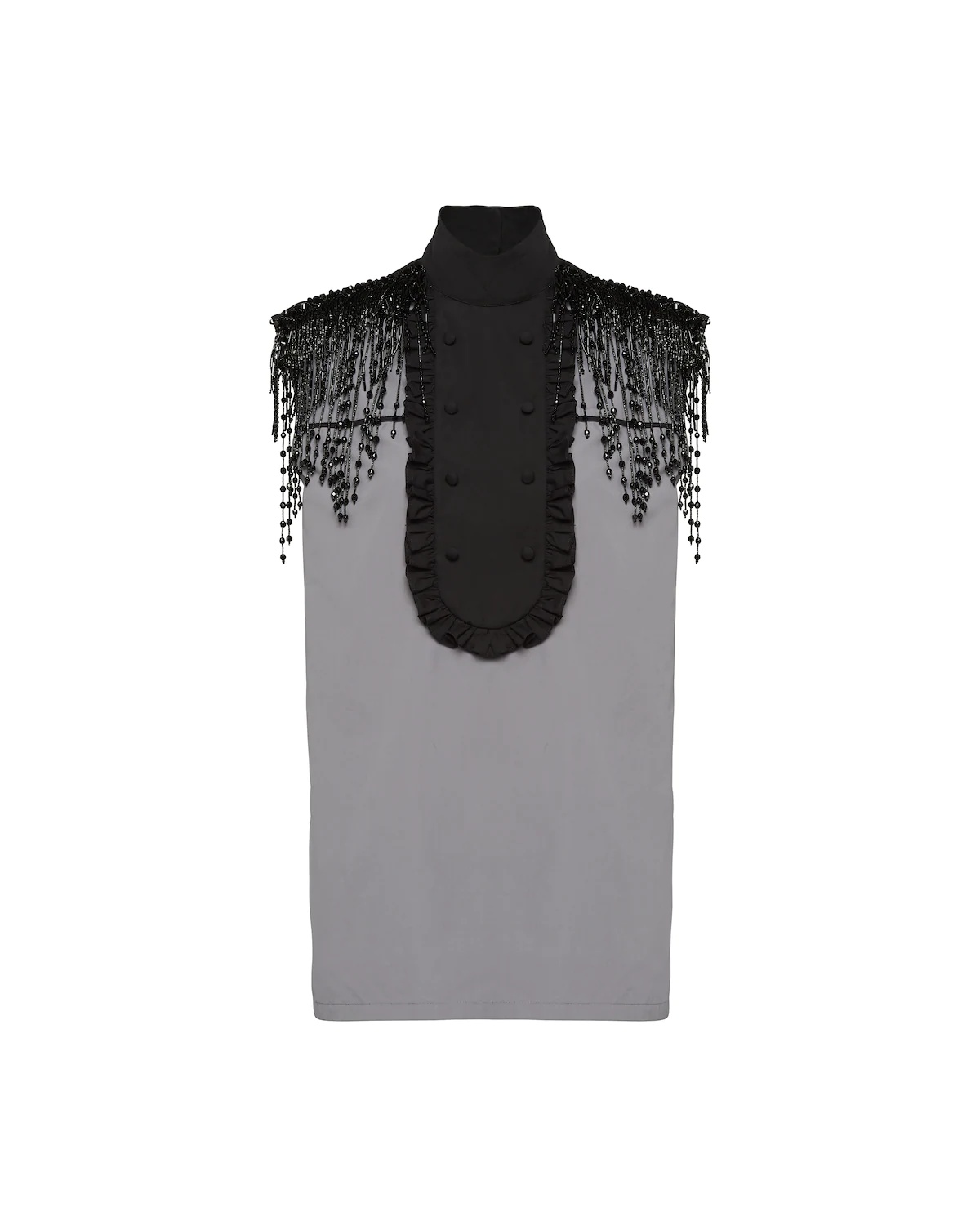 Poplin top with crystal fringe - 1