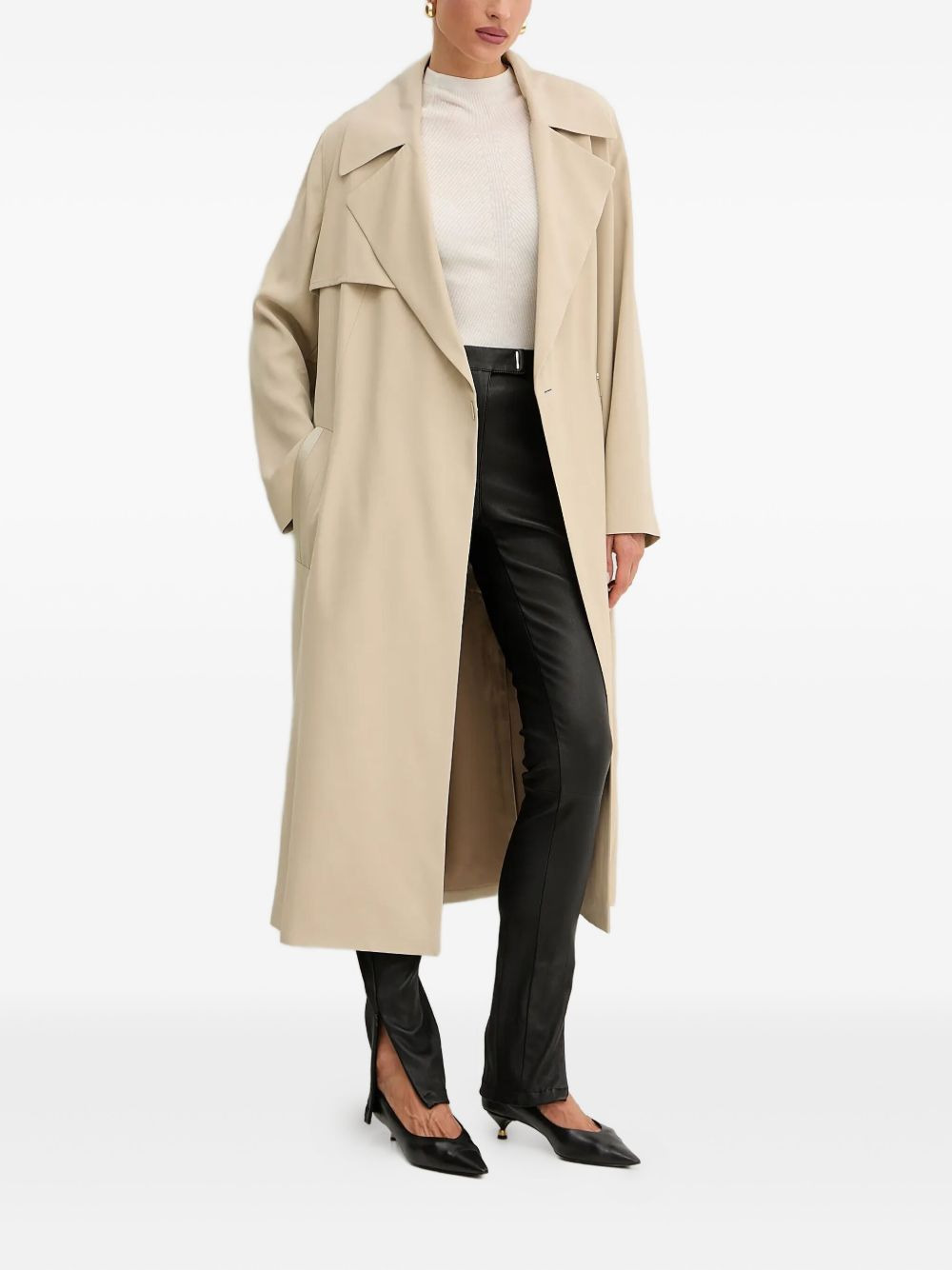 Calissya belted lapel trench coat - 2