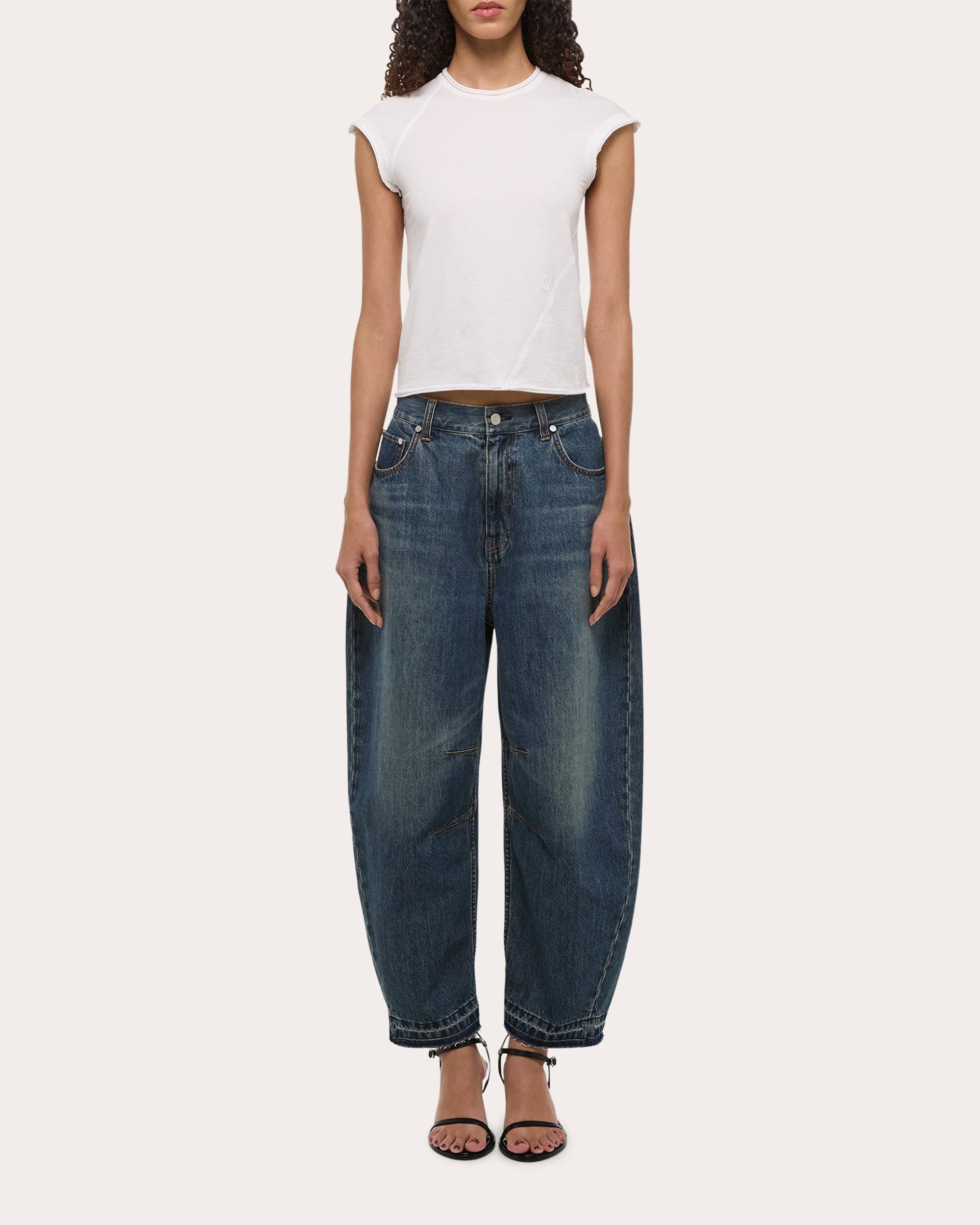 Twisted Cropped Cotton Jersey Top - 1