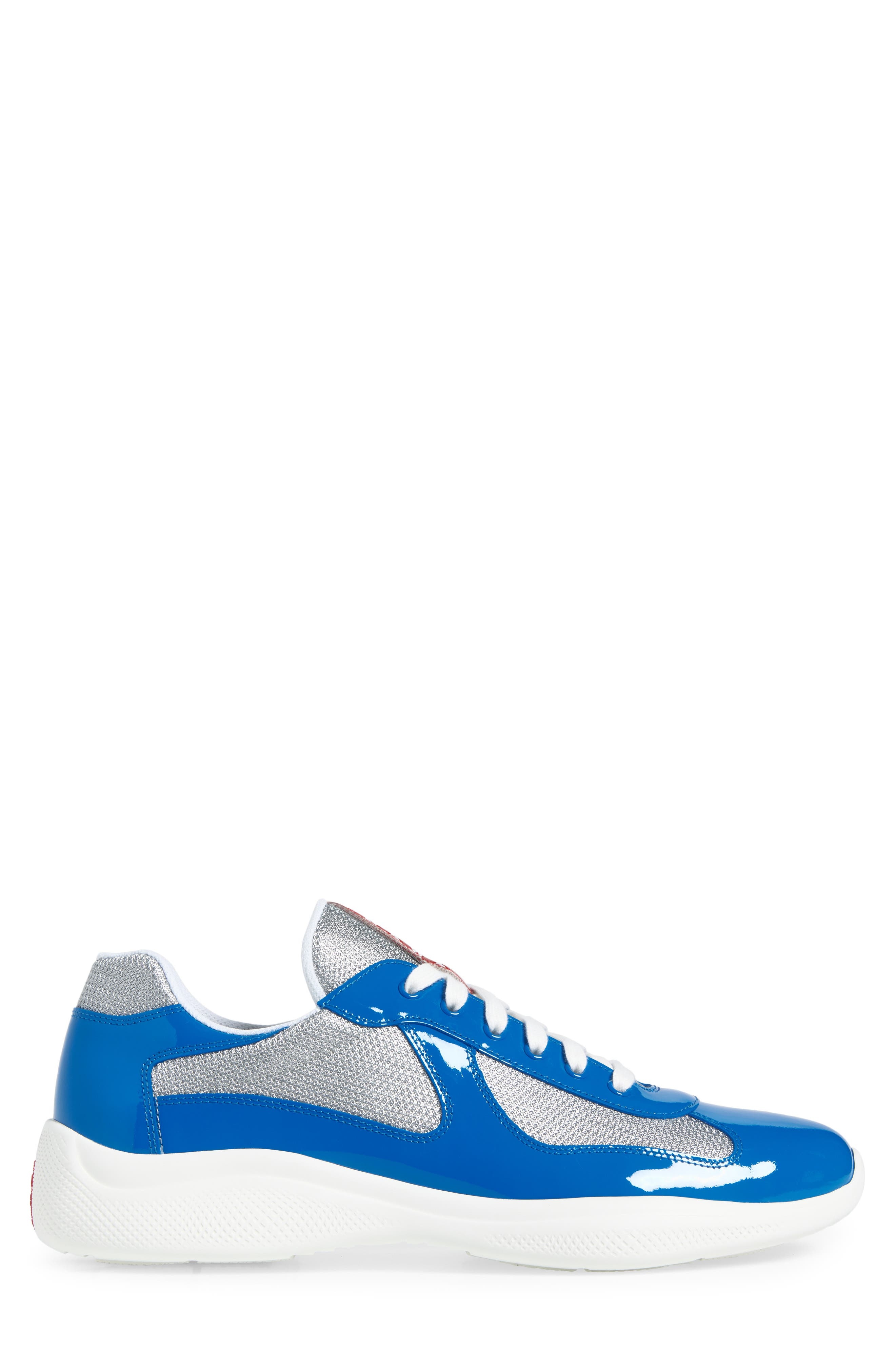 Prada America's Cup Vernice Bike Low Top Sneaker in Cina/Argento at Nordstrom - 3
