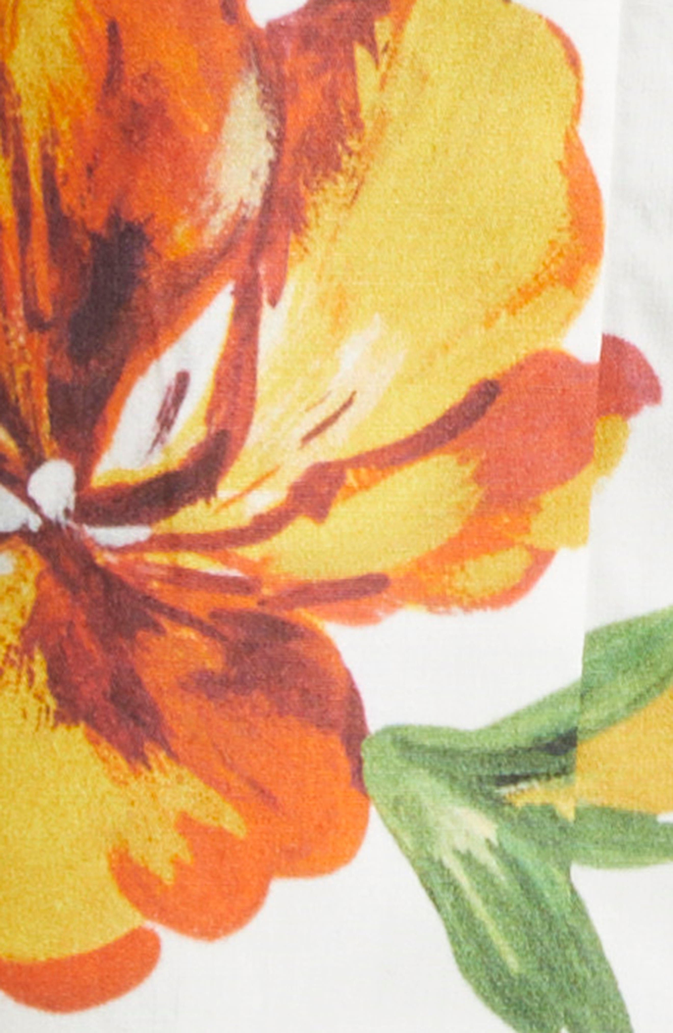 Dolce&Gabbana Floral Print Pleated Cotton Poplin A-Line Midi Skirt in Ha5Pc B.fiori Cret. F.bco at N - 7