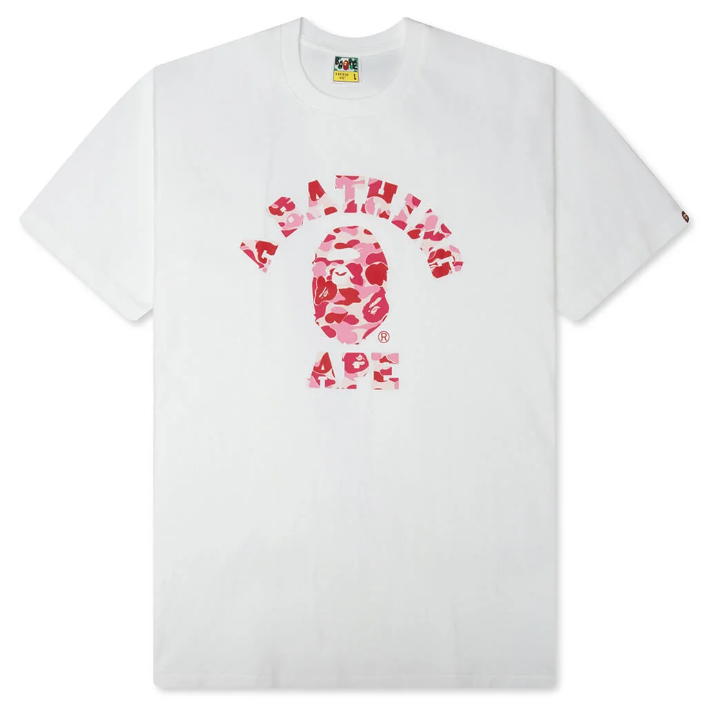 ABC CAMO COLLEGE TEE - WHITE/PINK - 1