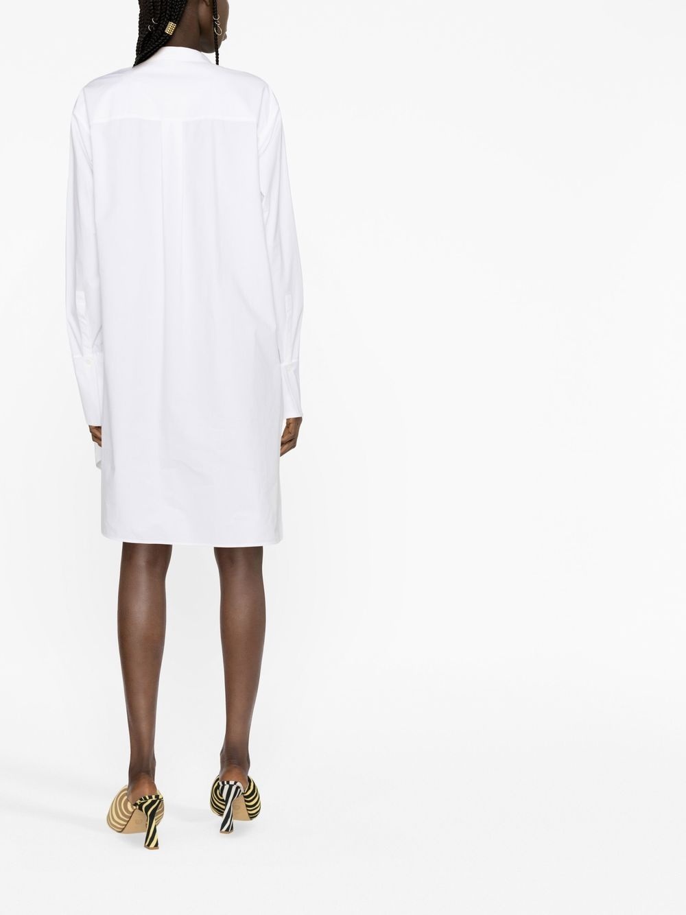 poplin long-sleeved shirt dress - 4