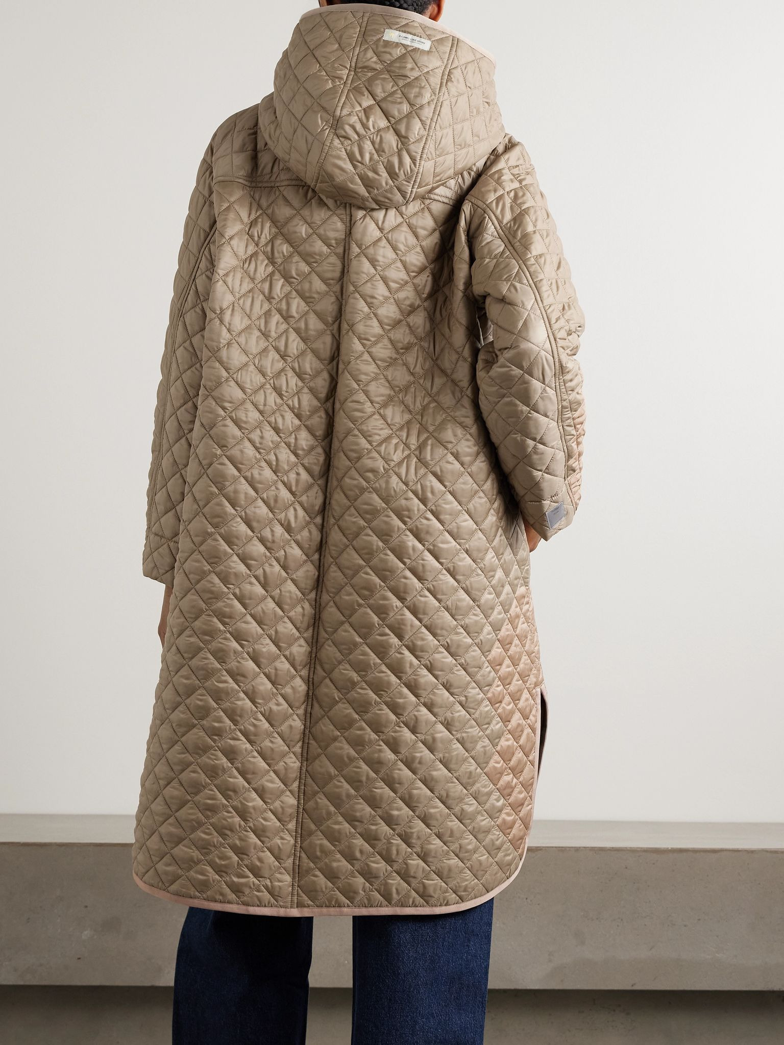 The Cube Joan hooded quilted shell coat Light brown - 4