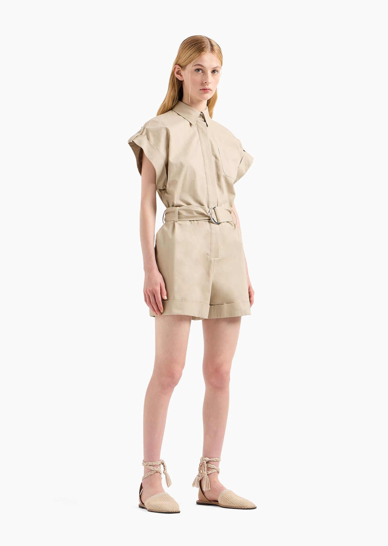 Pima cotton gabardine short jumpsuit - 2