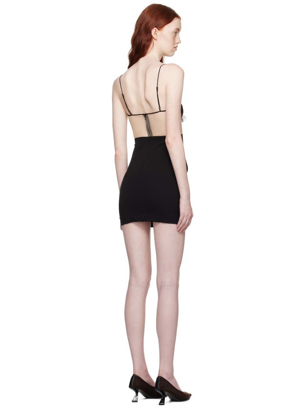 Black Explosive Flower Bra Minidress - 3