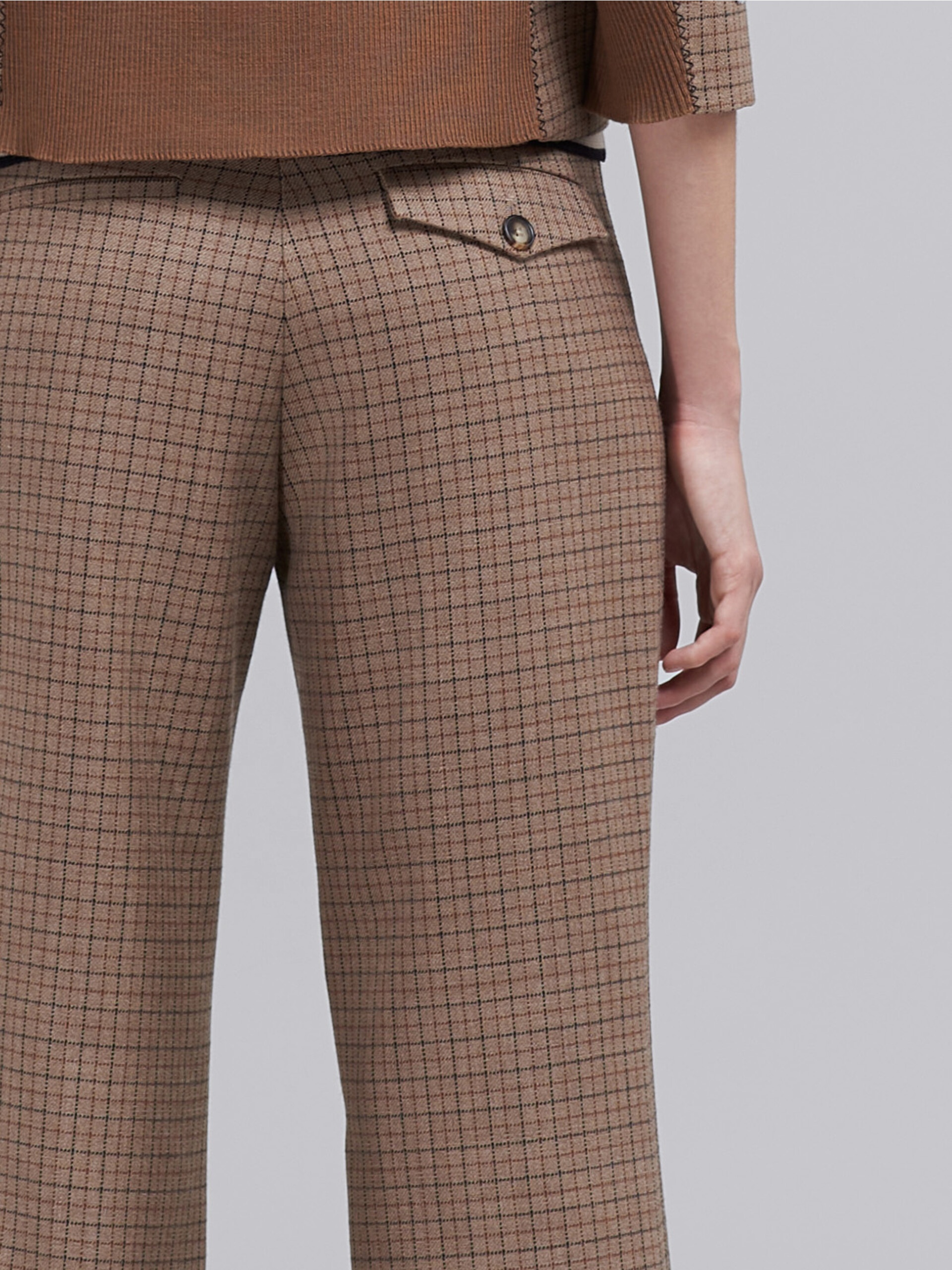 CHECK WOOL TROUSERS - 4