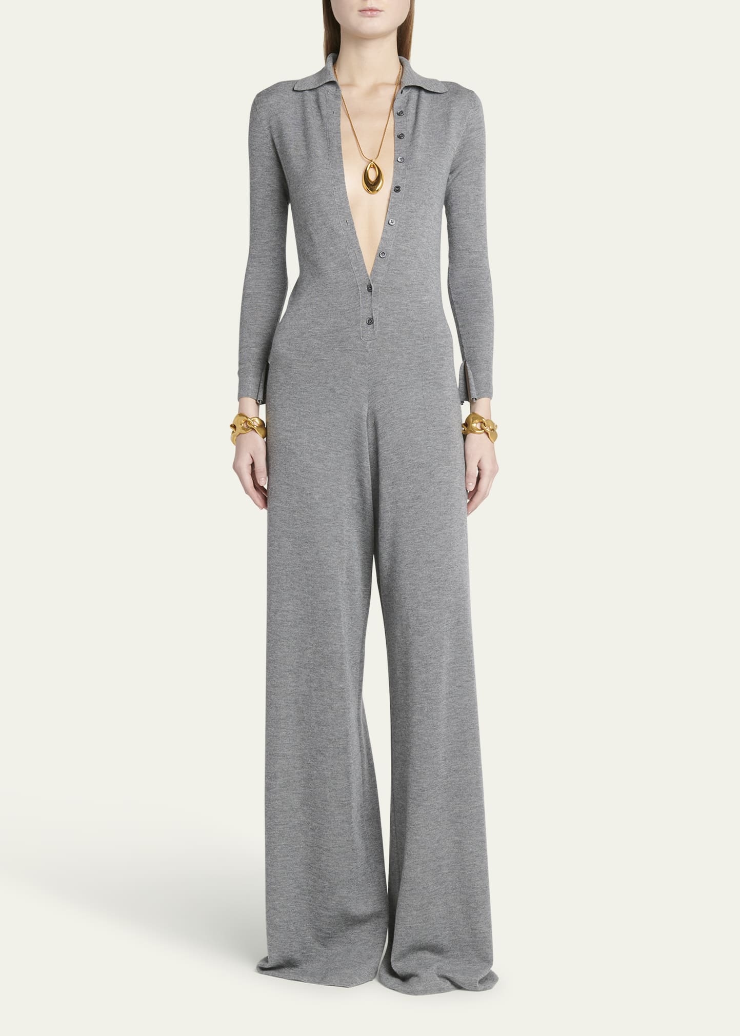 Polo Wide Leg Cashmere Jumpsuit - 2