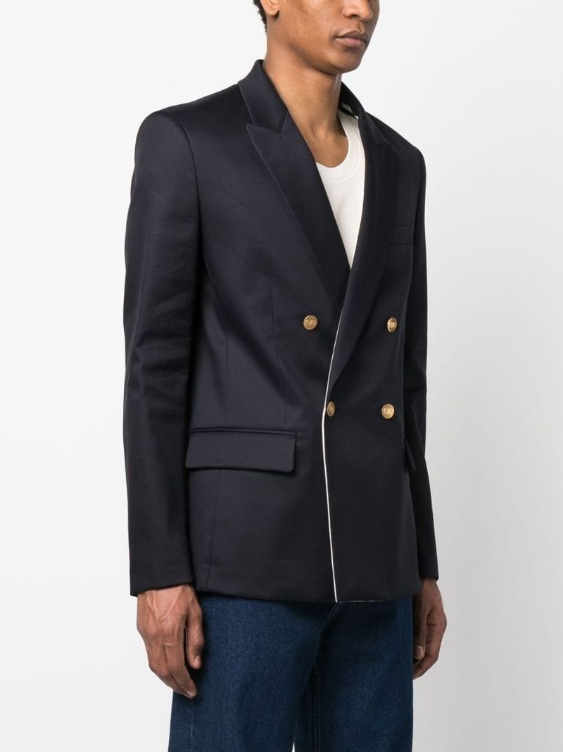 【送料&関税込】Valentino Double-breasted Blazer Valentino Uomo Men's Regular Black Double Breasted Wool