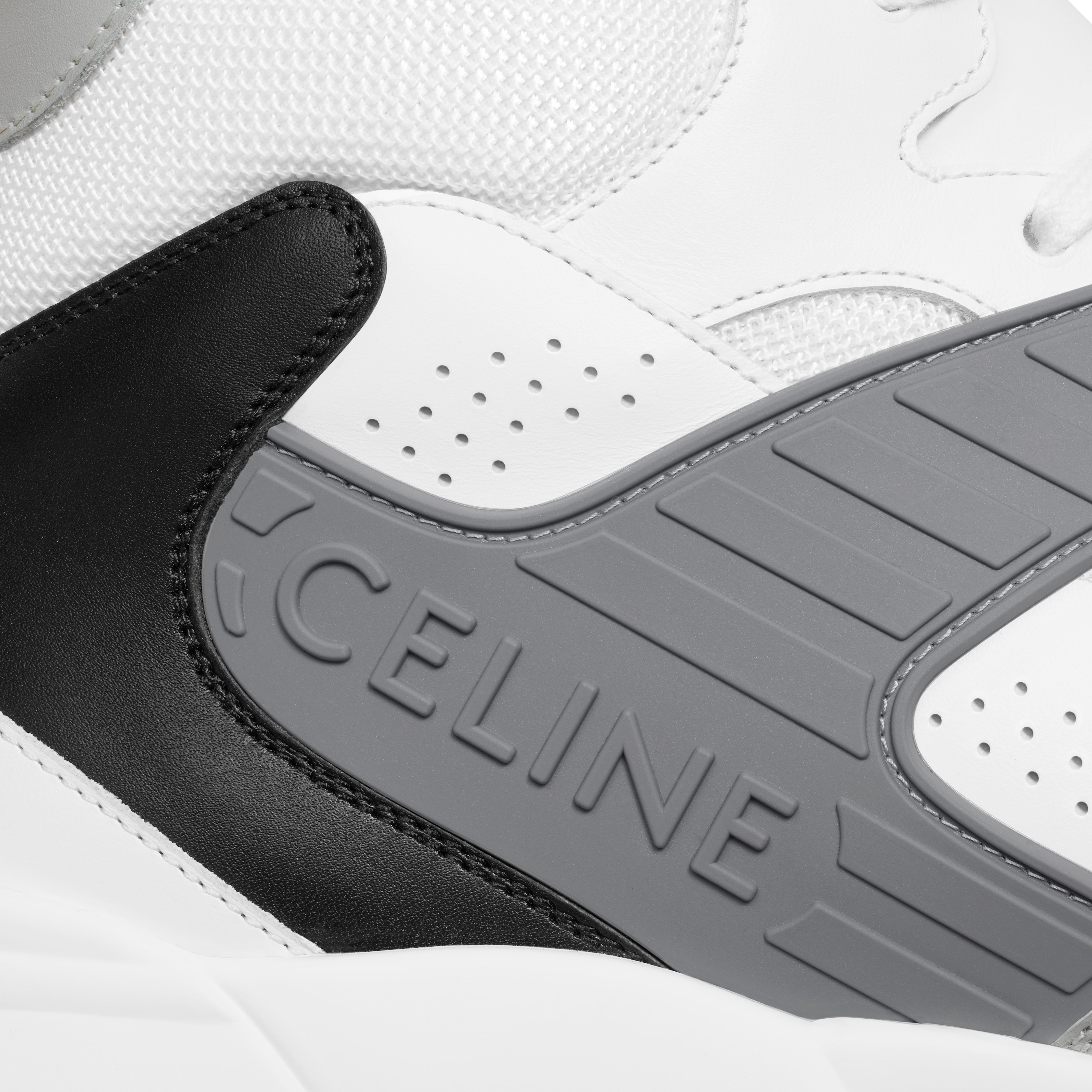 CELINE TRAINER CT-06 HIGH TOP SNEAKER in CALFSKIN AND MESH - 5