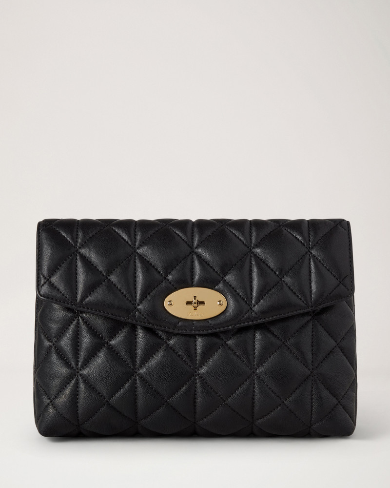 Large Darley Cosmetic Pouch Black Quilting 1
