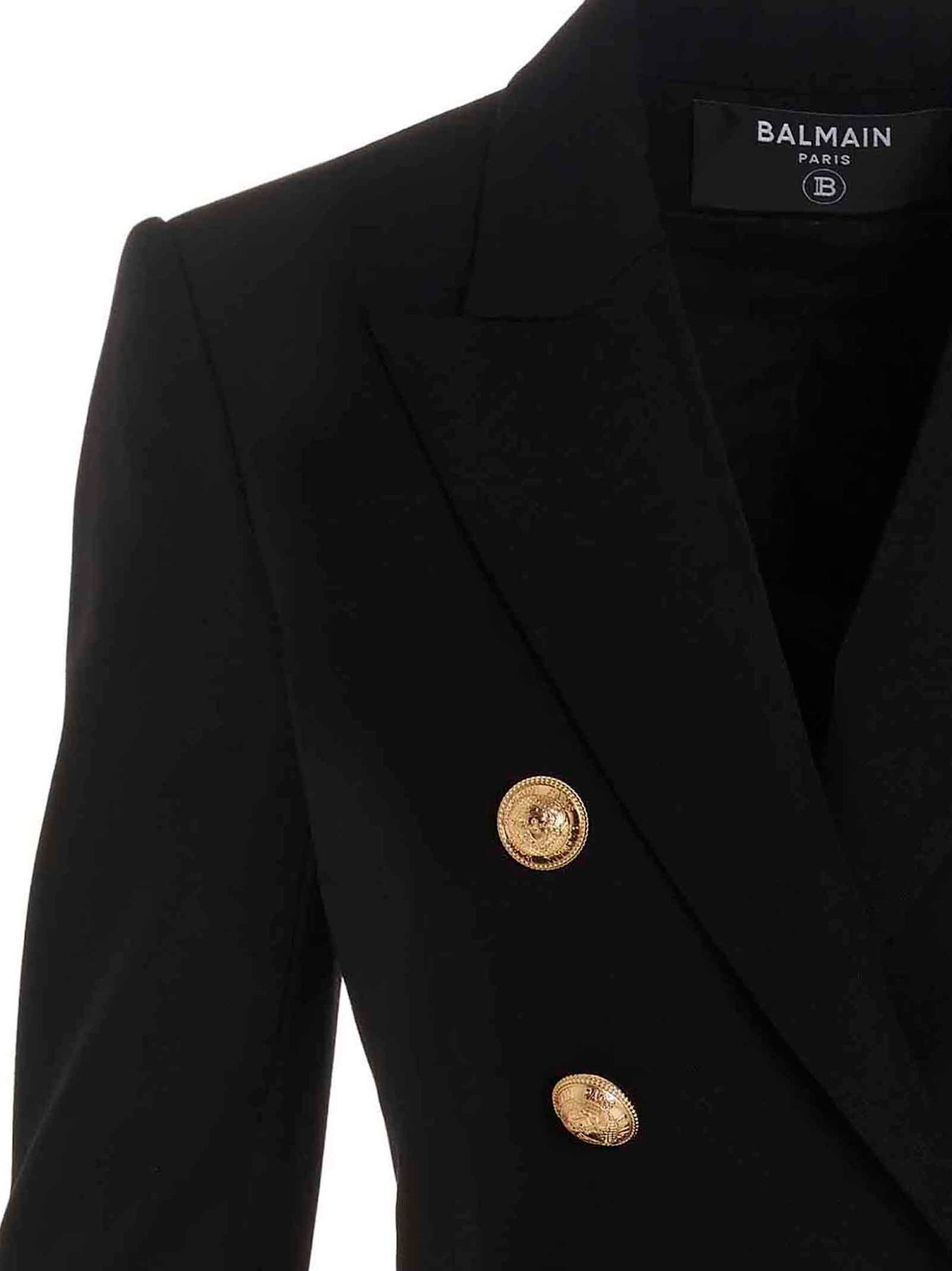 Double Breast Blazer Jacket With Logo Buttons Jackets Black - 3