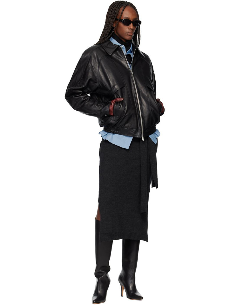 Tonywack Black Vegetable Tanned Lamb Leather Zip Jacket outlook