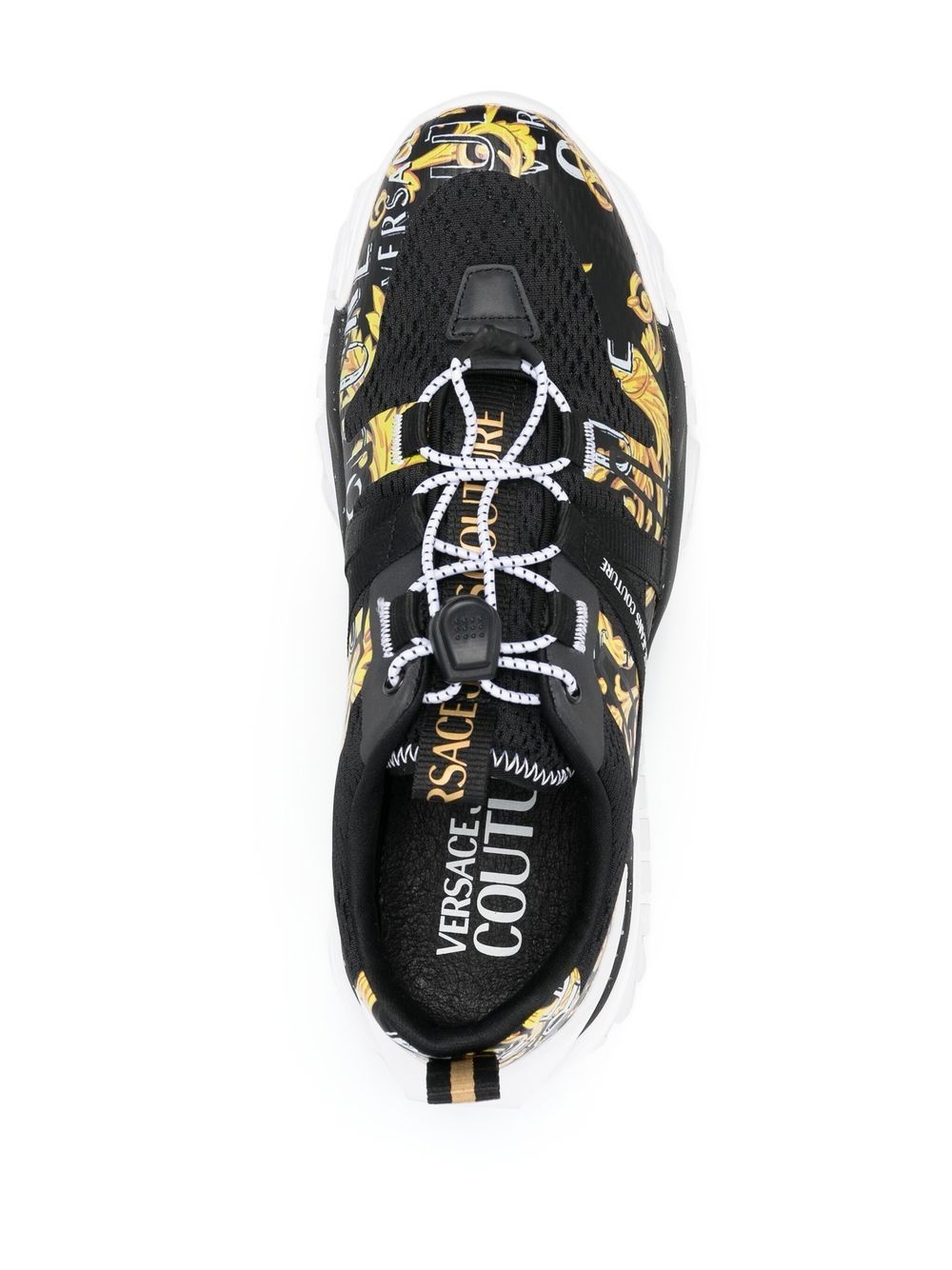 Barocco-print low-top sneakers - 4