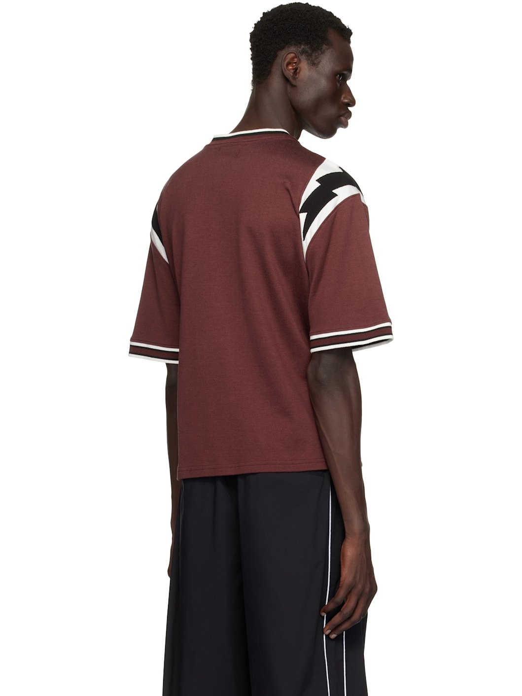 Burgundy '' Lightning Ringer Jersey T-shirt - 3