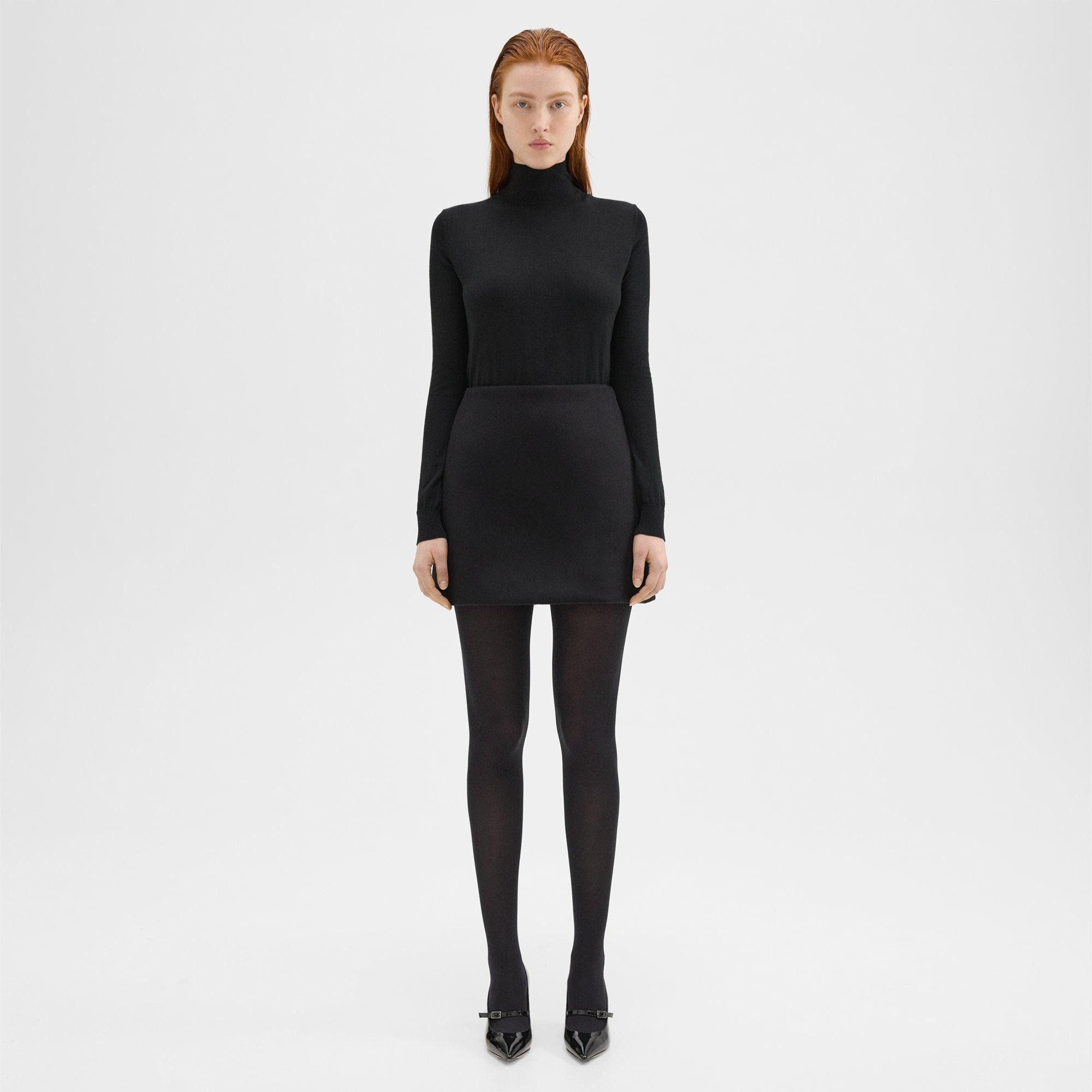 High-Waist Mini Skirt in Double-Face Wool-Cashmere - 2