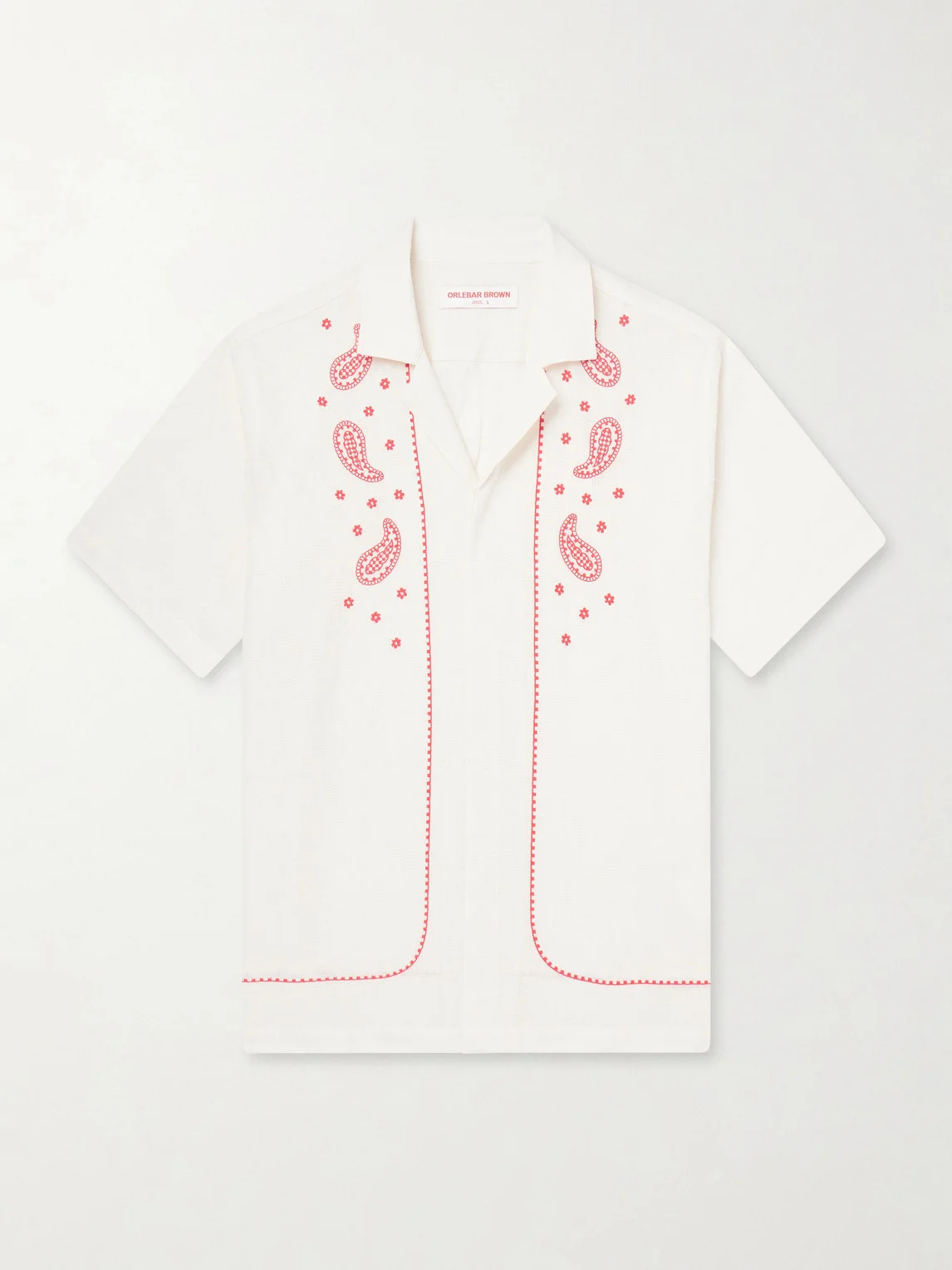 Maitan Camp-Collar Embroidered Cotton Shirt - 1