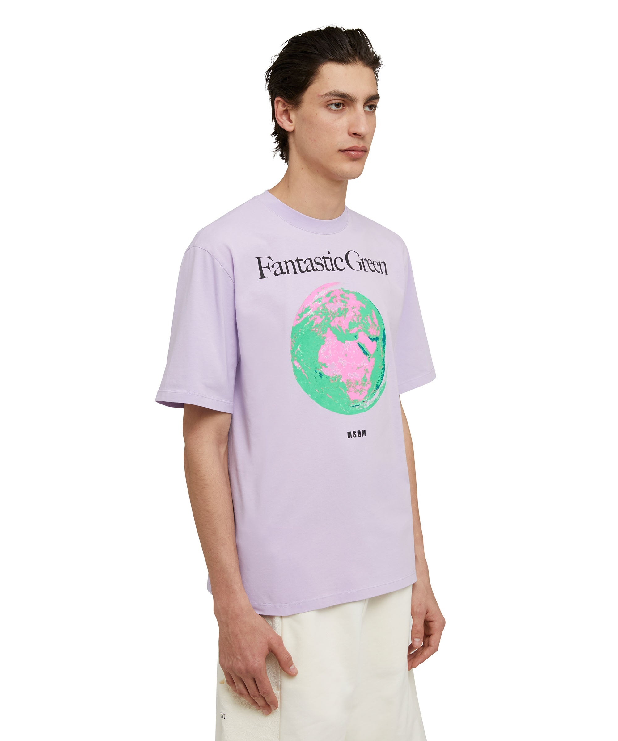 Organic cotton crewneck t-shirt from the MSGM Fantastic Green Capsule - 5