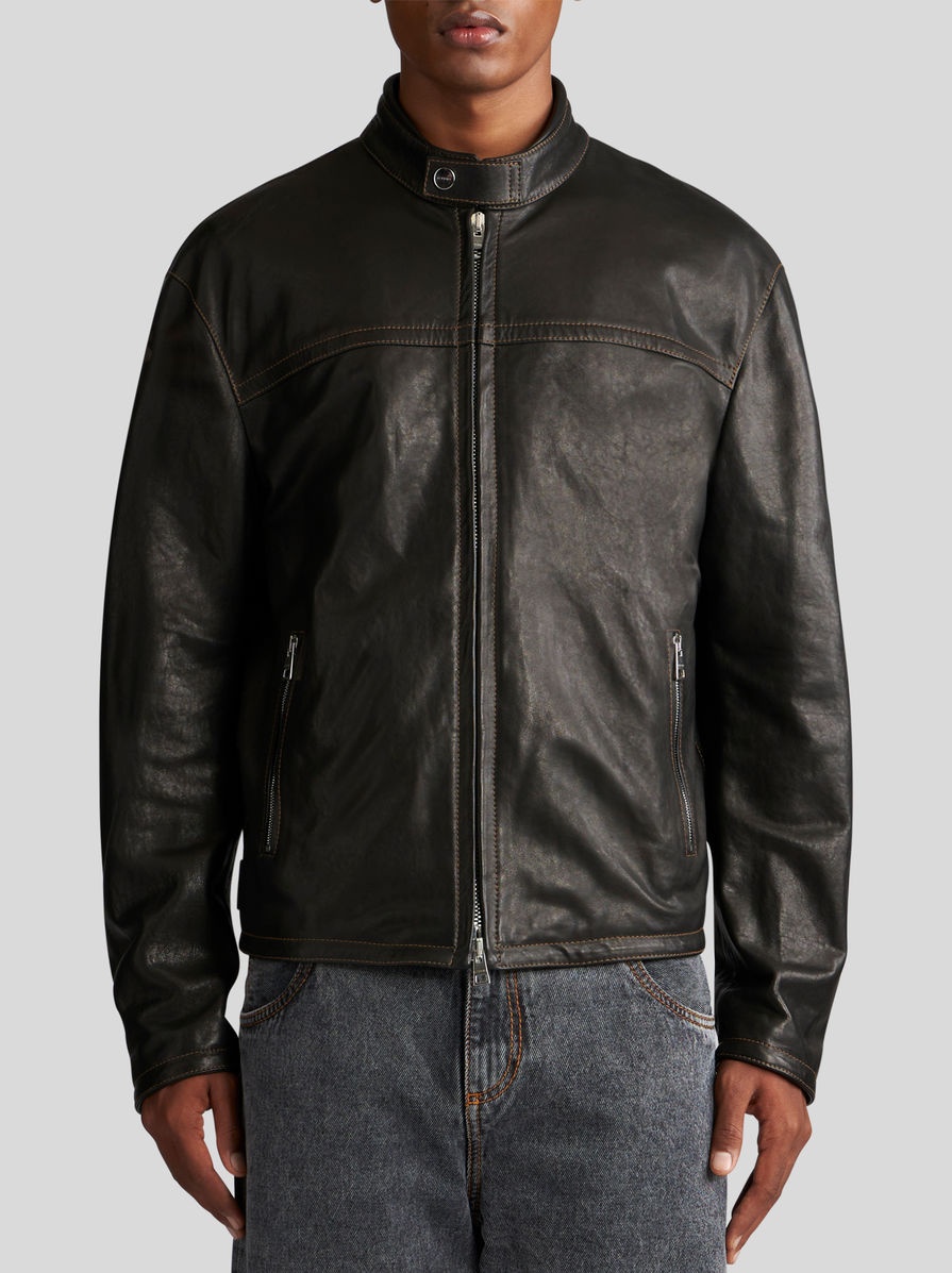 LEATHER BIKER JACKET - 2