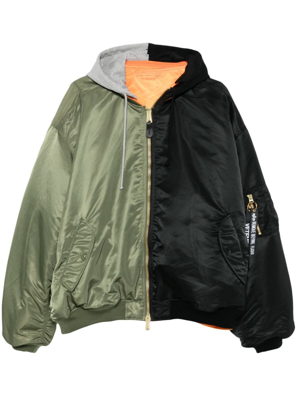 VETEMENTS x Alpha Industries Split bomber jacket REVERSIBLE