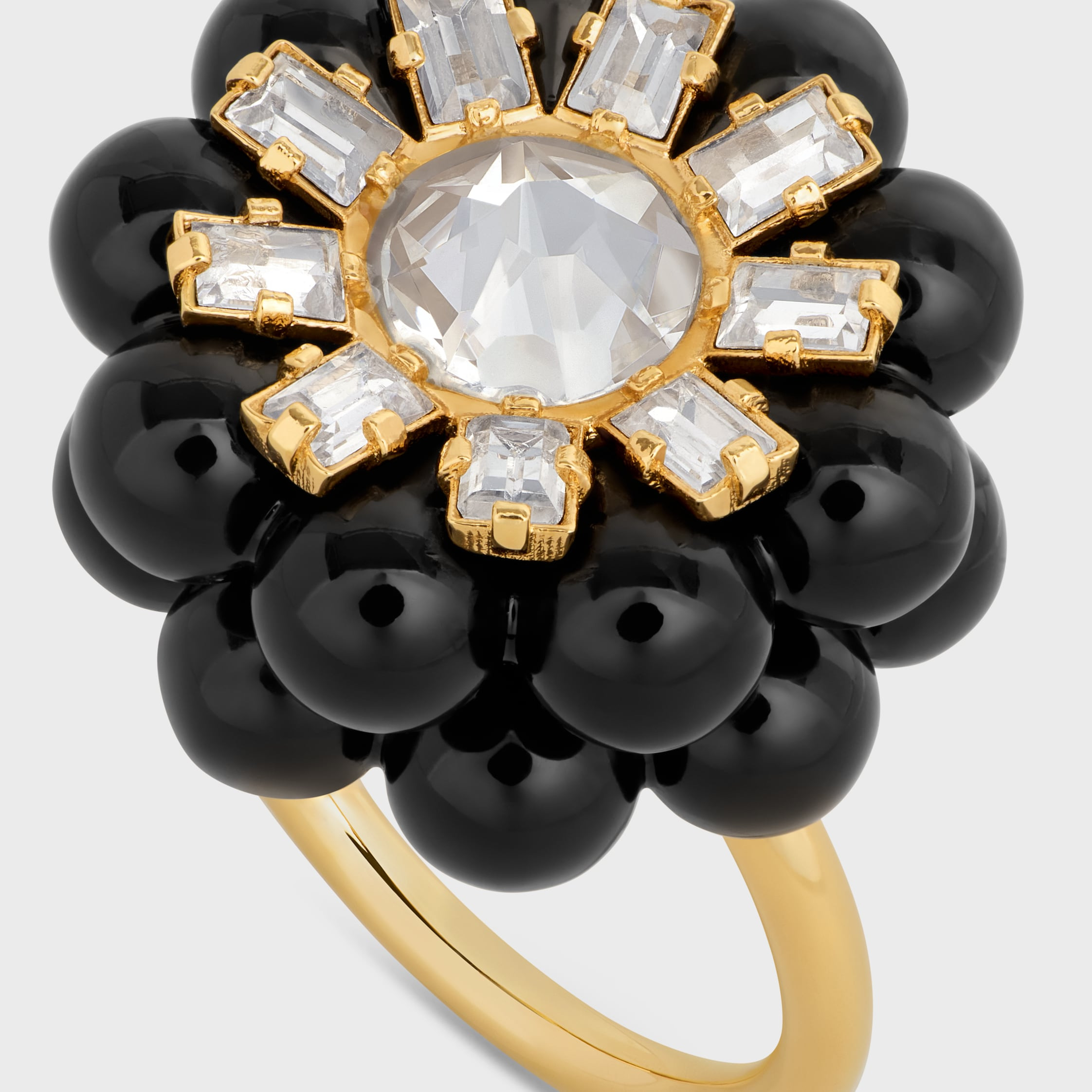Celine Heirlooms Mûre Ring in Strass, Varnish and Brass with gold finish - 4