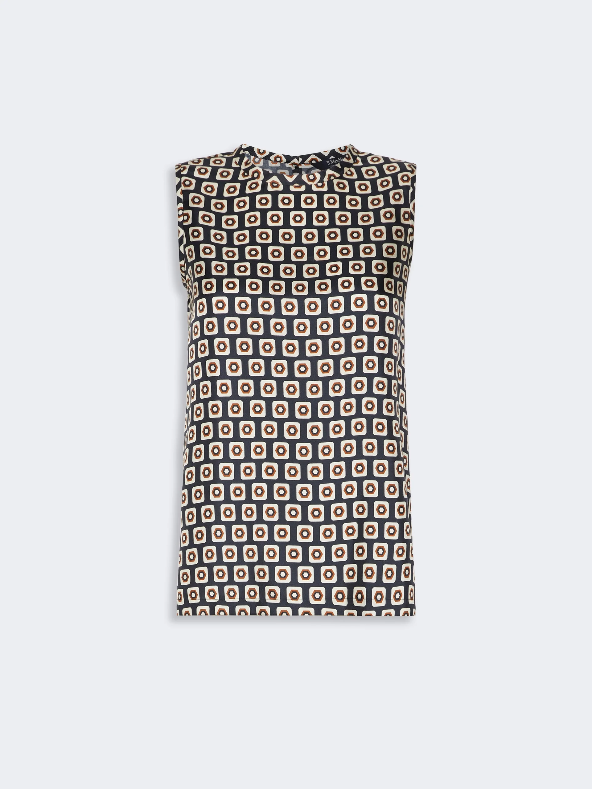 GIORNATA Printed silk twill top - ULTRAMARINE - 1
