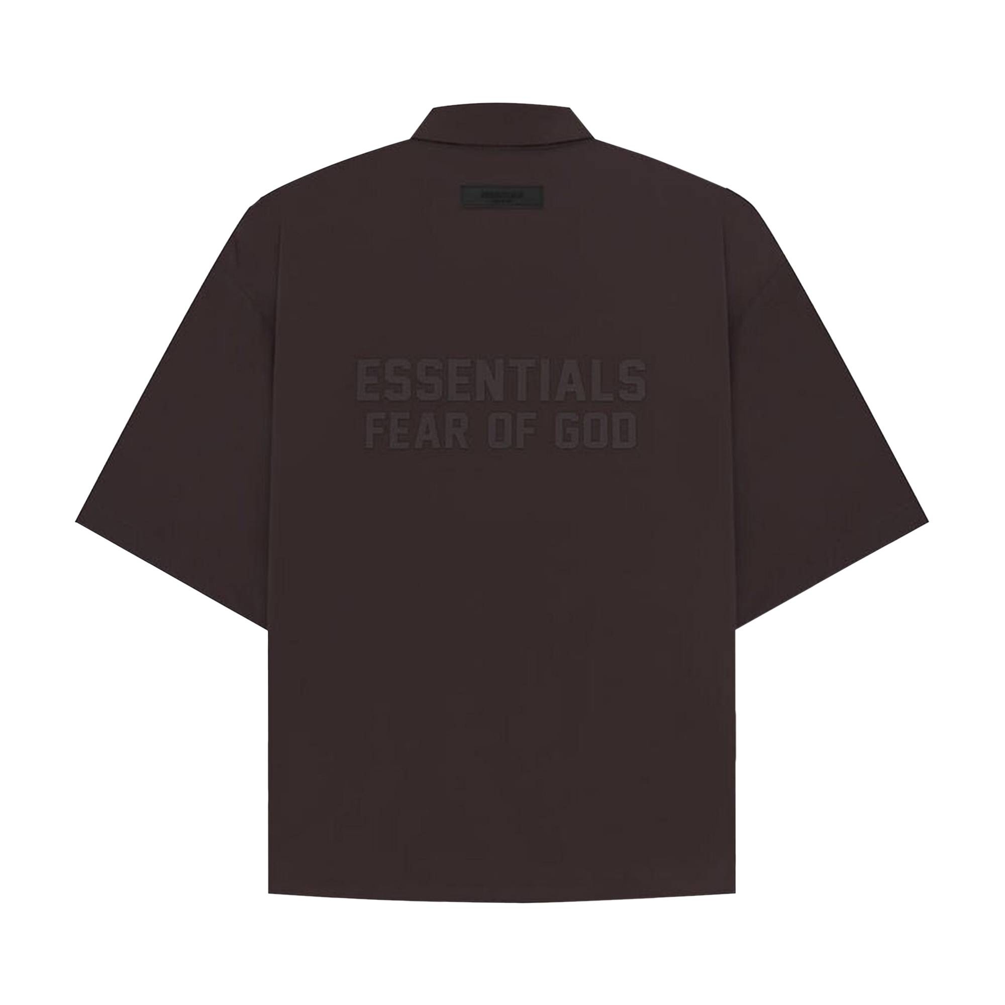 Fear of God Essentials Short-Sleeve Nylon Shirt 'Plum' - 2