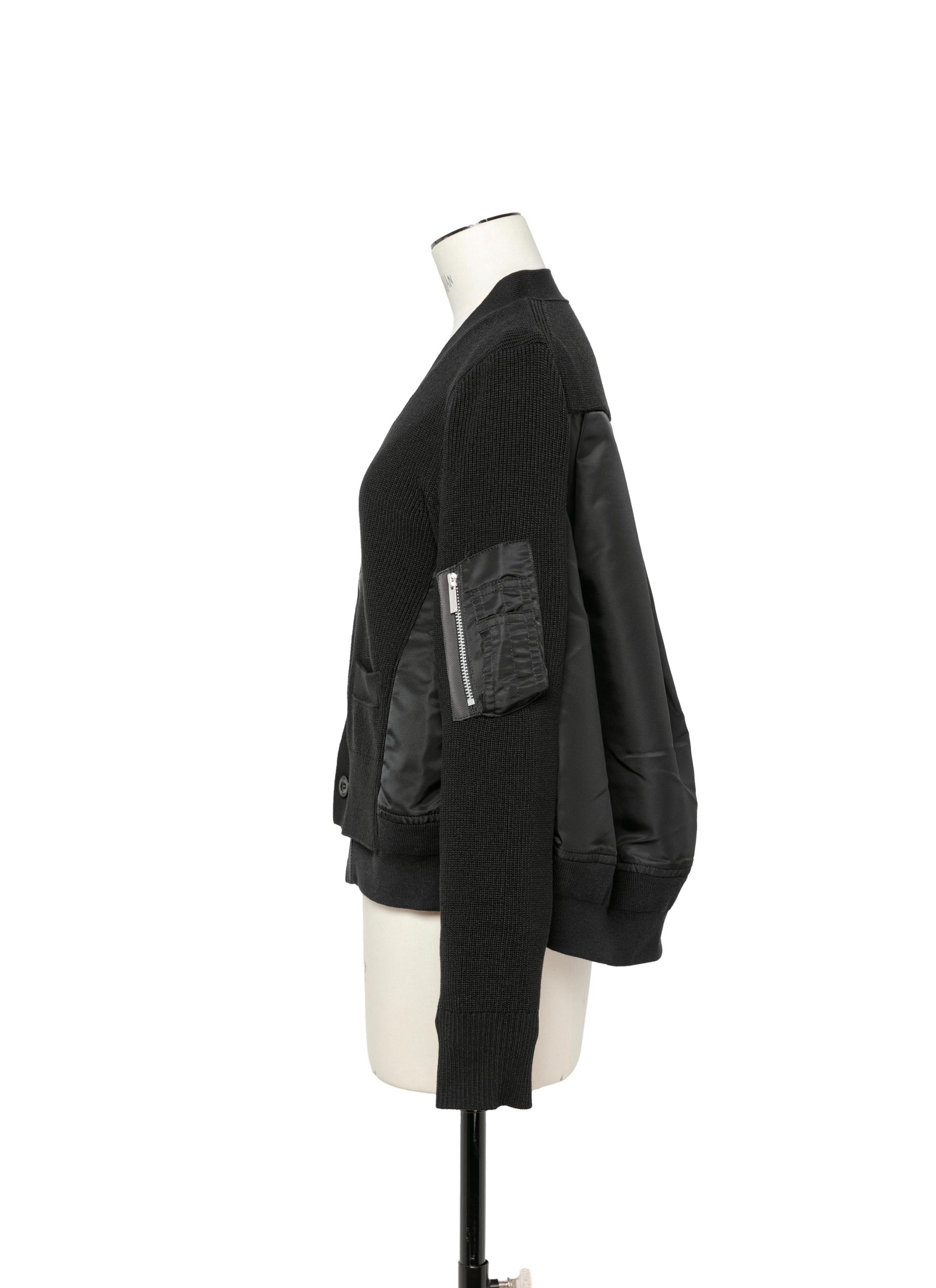 Nylon Twill x Knit Cardigan - 3