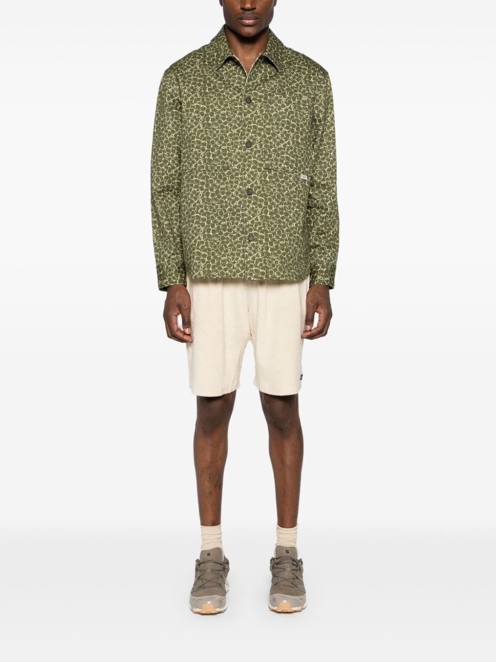 floral-print cotton shirt jacket - 2