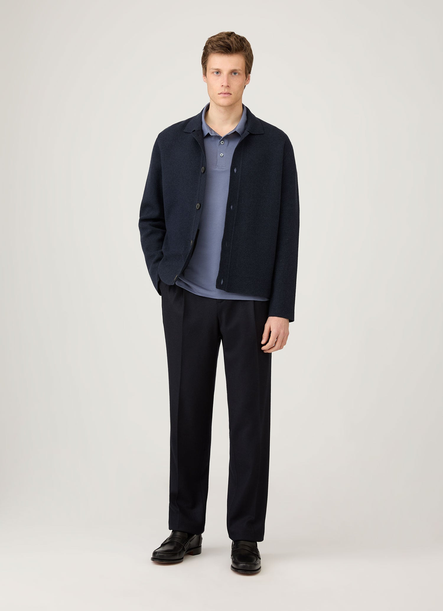 Long Sleeve Classic Jersey Polo Shirt - 3