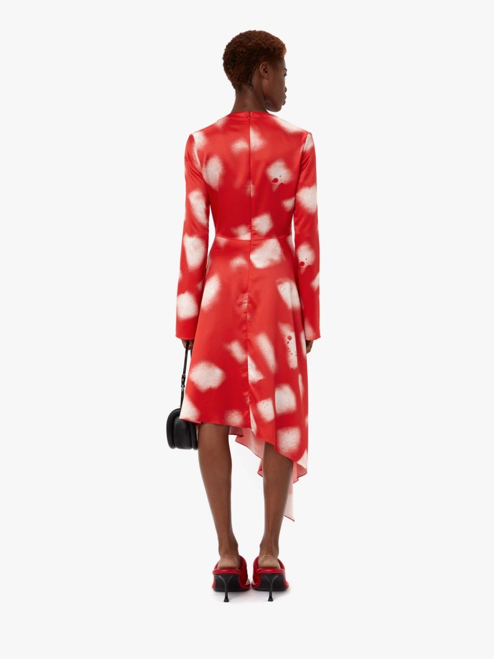 LONG SLEEVE TWISTED DRAPED DRESS - 4