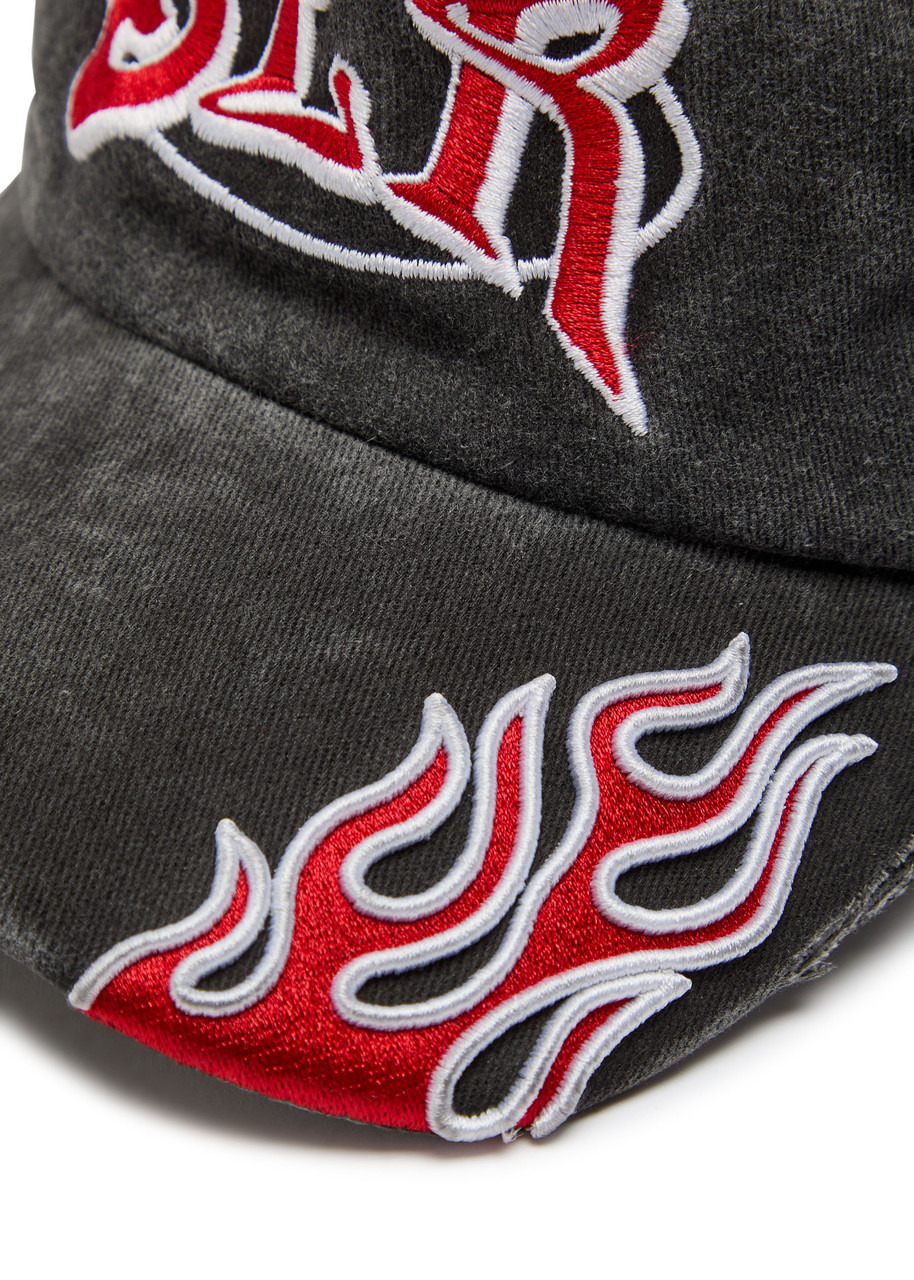 Nahmias Flame Embroidered Cotton Trucker hat - 3