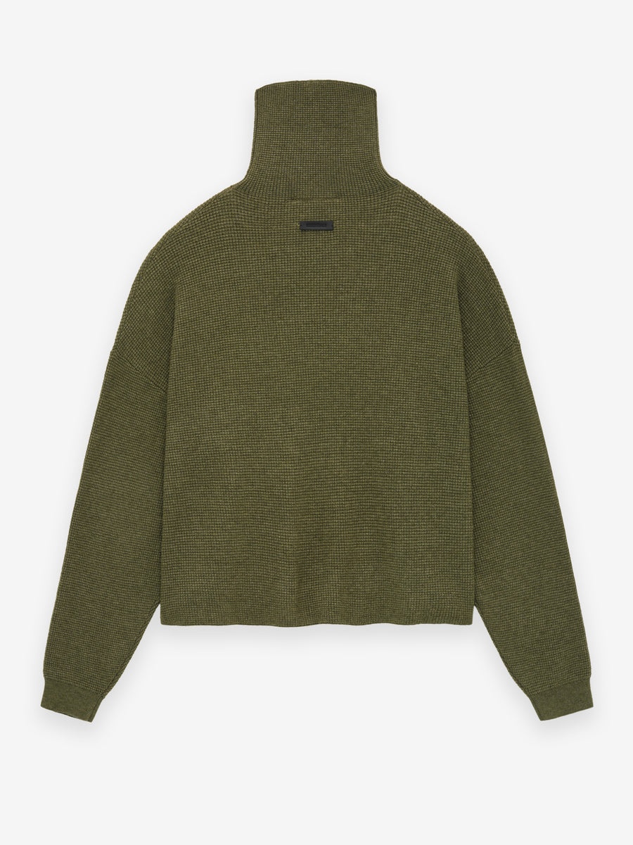 Womens Waffle Turtleneck - 2