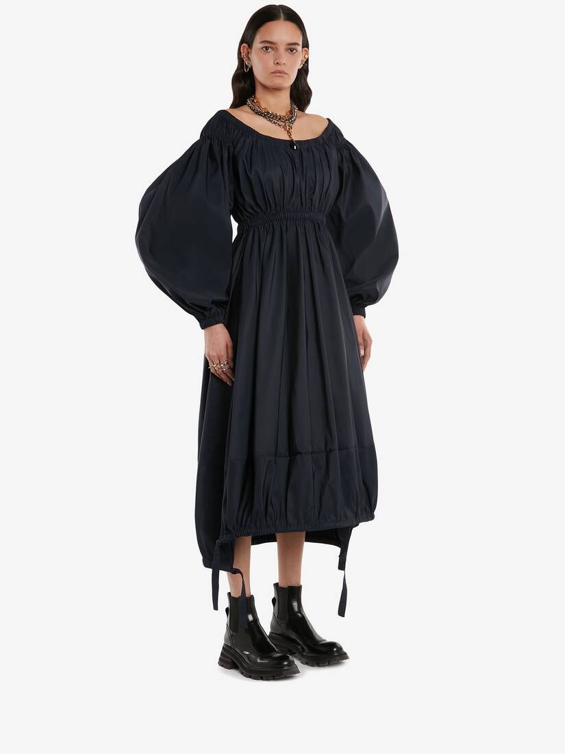 Off-the-shoulder Dress in Navy - 3