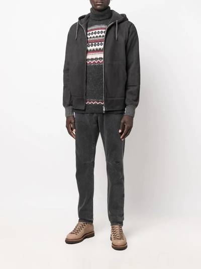 Brunello Cucinelli drawstring-hooded bomber jacket outlook