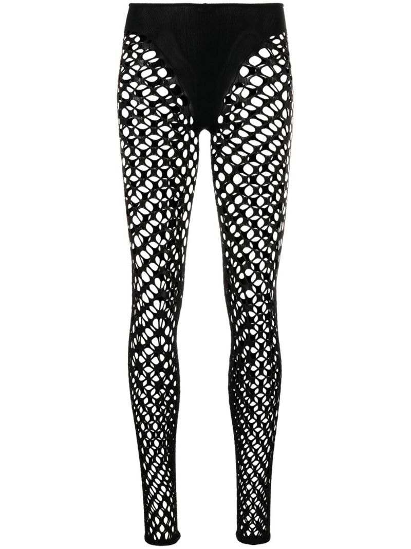 perforated mesh leggings - 1