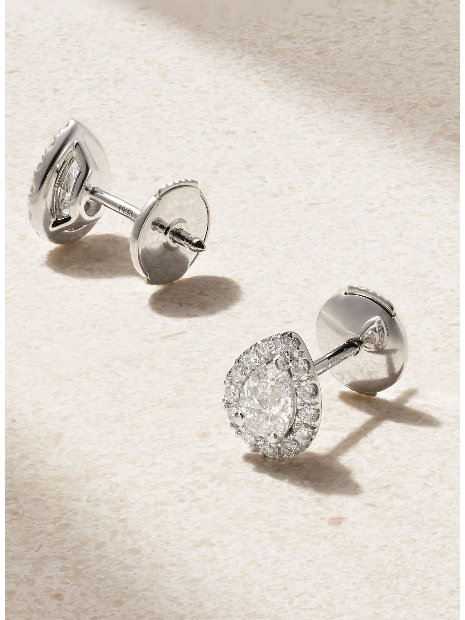 Aura 18-karat white gold diamond earrings Gold - 3