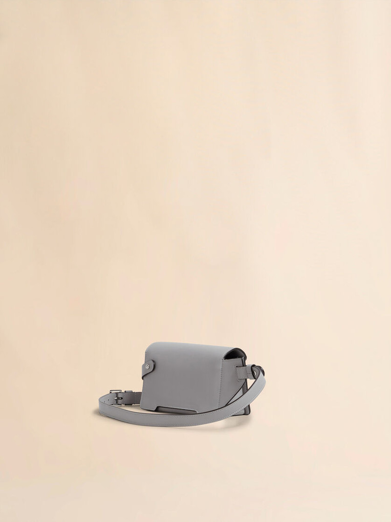 Marni GREY LEATHER TRUNKAROO CROSSBODY BAG outlook