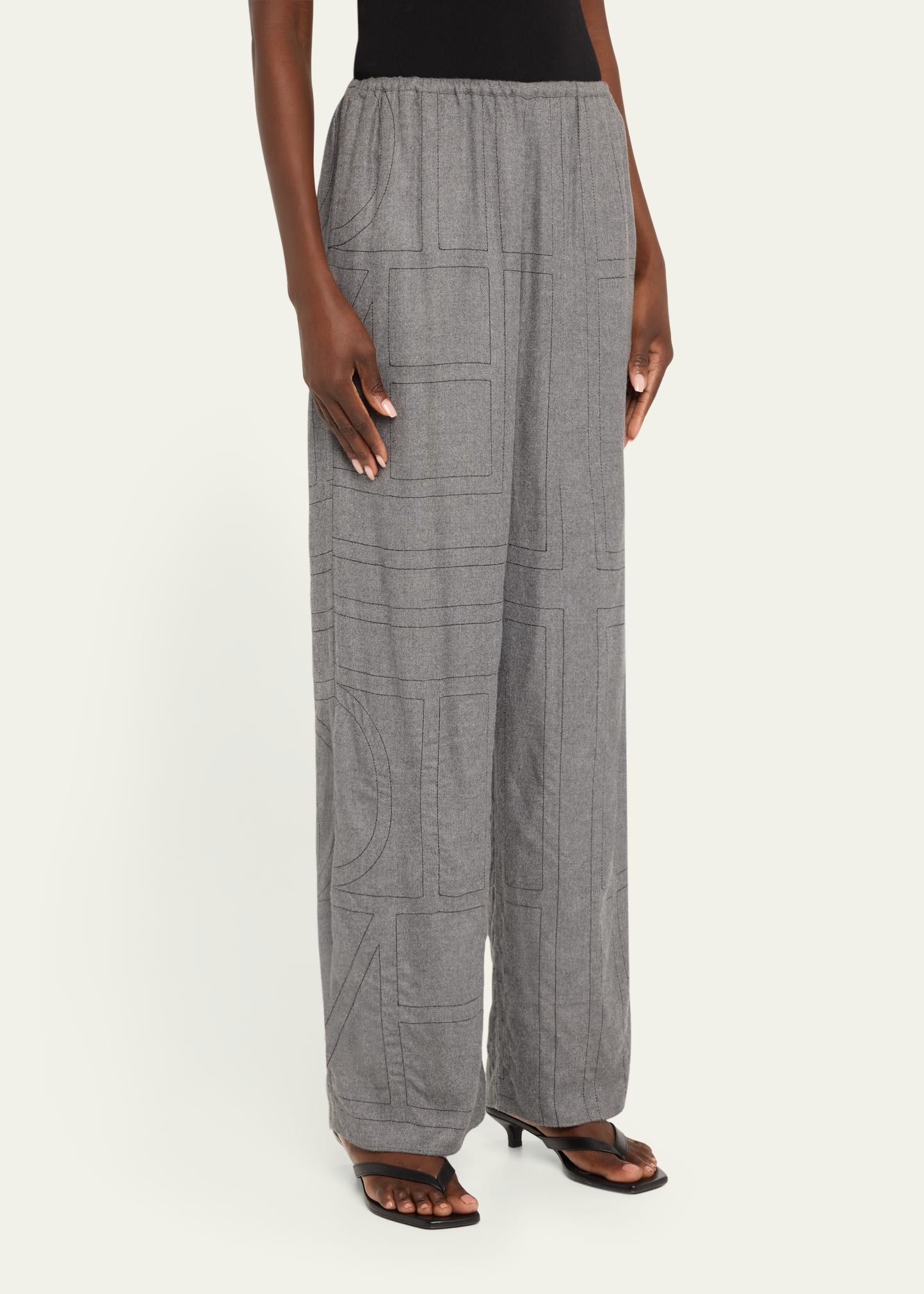 Monogram Flannel Pajama Bottoms - 4