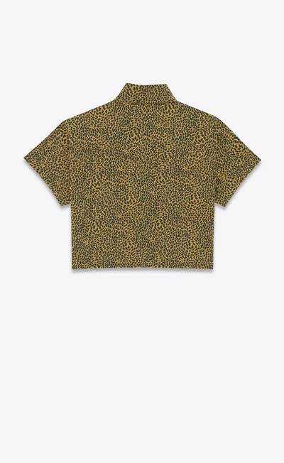 SAINT LAURENT leopard-print cropped shirt outlook